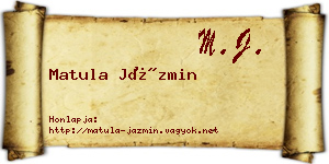 Matula Jázmin névjegykártya