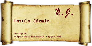 Matula Jázmin névjegykártya